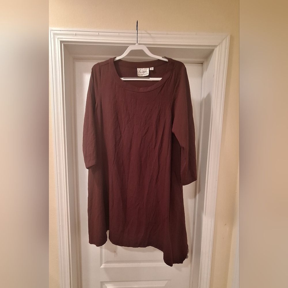Women's Linea by Louis Dell'Olio Dress Tunic Size Large Burgundy